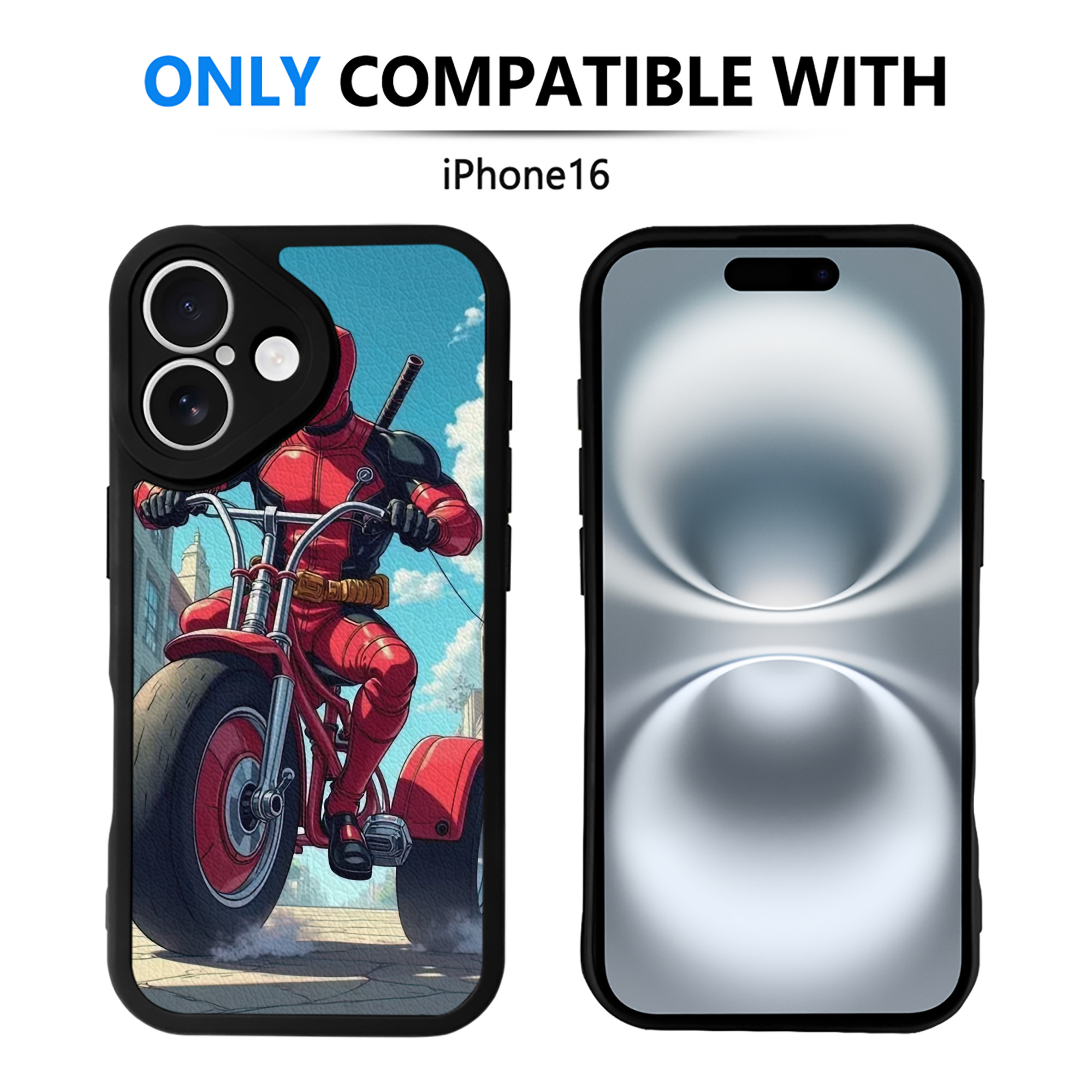 （画像用） Deadpool デッドプール 【iPhone 16シリーズ対応】シリコンスマホケース（レザー調） 材質：シリコン